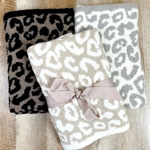 Grey leopard blanket